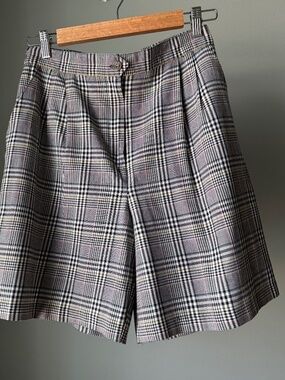 Vintage Plaid Bermudas High Waist, Small/4